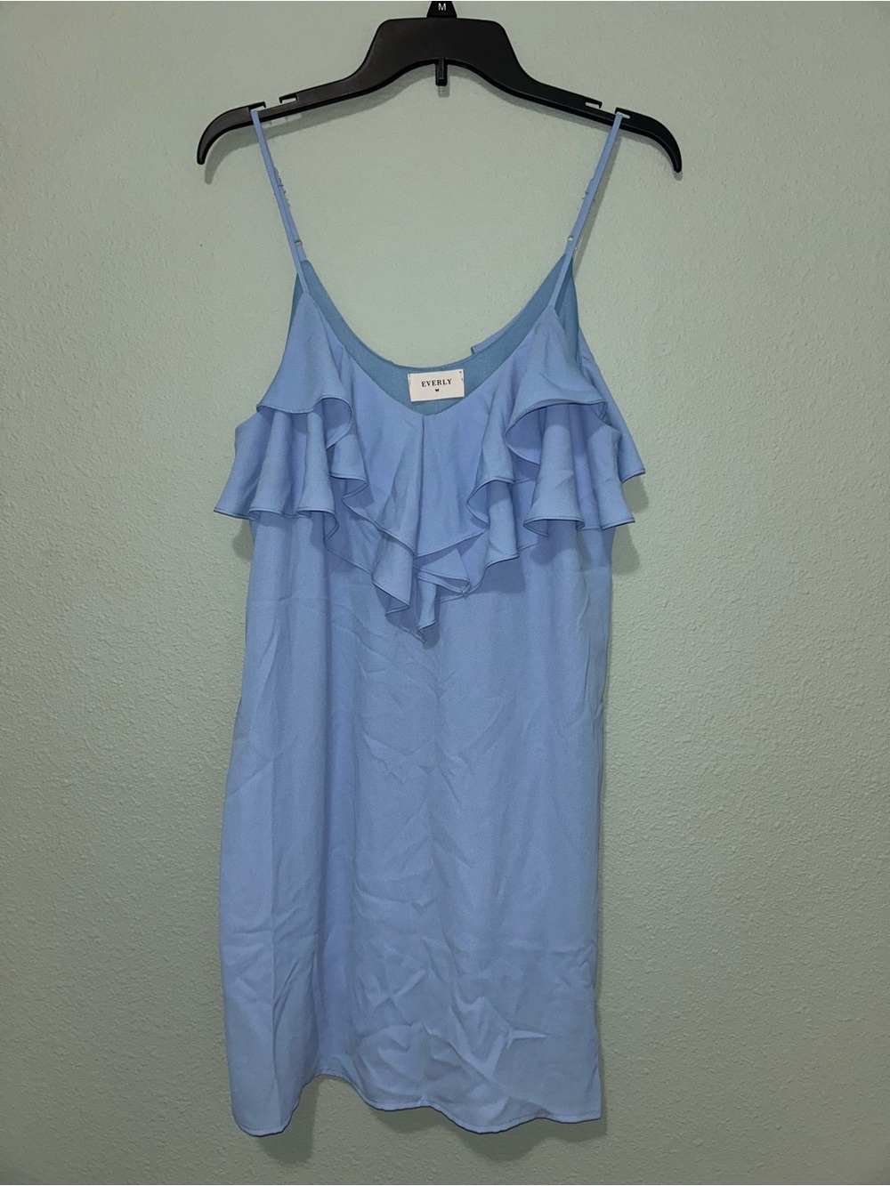 Everly Light Blue Ruffle Cami